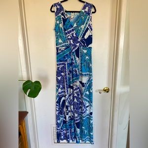 Sangria Tank Top Maxi Dress with Surplice Neckline- Size 12
